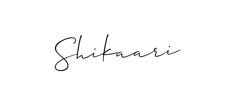 Make a beautiful signature design for name Shikaari. With this signature (Allison_Script) style, you can create a handwritten signature for free. Shikaari signature style 2 images and pictures png
