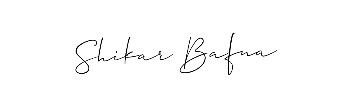 Use a signature maker to create a handwritten signature online. With this signature software, you can design (Allison_Script) your own signature for name Shikar Bafna. Shikar Bafna signature style 2 images and pictures png