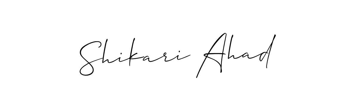 Use a signature maker to create a handwritten signature online. With this signature software, you can design (Allison_Script) your own signature for name Shikari Ahad. Shikari Ahad signature style 2 images and pictures png