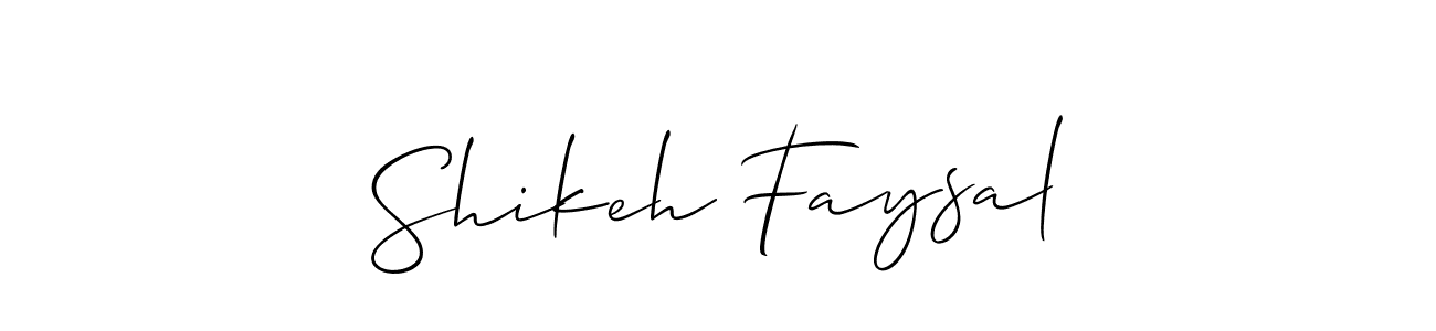 How to make Shikeh Faysal signature? Allison_Script is a professional autograph style. Create handwritten signature for Shikeh Faysal name. Shikeh Faysal signature style 2 images and pictures png