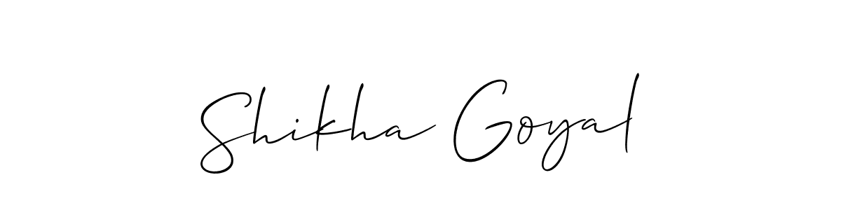 It looks lik you need a new signature style for name Shikha Goyal. Design unique handwritten (Allison_Script) signature with our free signature maker in just a few clicks. Shikha Goyal signature style 2 images and pictures png