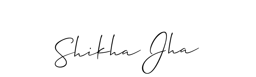 How to Draw Shikha Jha signature style? Allison_Script is a latest design signature styles for name Shikha Jha. Shikha Jha signature style 2 images and pictures png