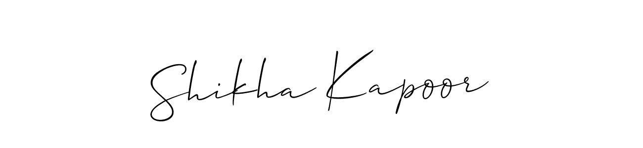 It looks lik you need a new signature style for name Shikha Kapoor. Design unique handwritten (Allison_Script) signature with our free signature maker in just a few clicks. Shikha Kapoor signature style 2 images and pictures png