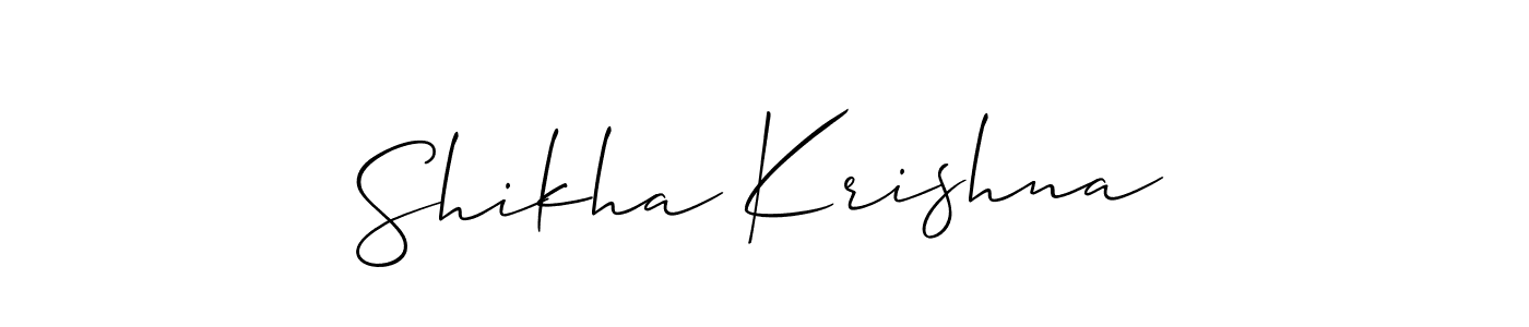 Similarly Allison_Script is the best handwritten signature design. Signature creator online .You can use it as an online autograph creator for name Shikha Krishna. Shikha Krishna signature style 2 images and pictures png