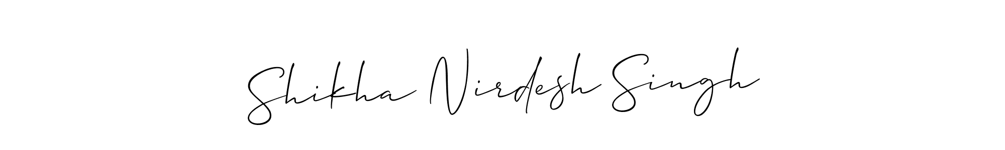 Use a signature maker to create a handwritten signature online. With this signature software, you can design (Allison_Script) your own signature for name Shikha Nirdesh Singh. Shikha Nirdesh Singh signature style 2 images and pictures png