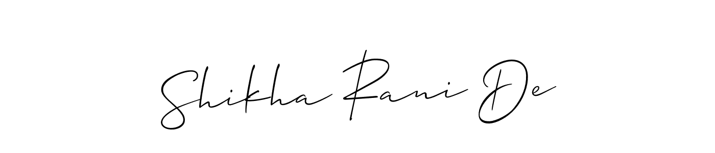 Also we have Shikha Rani De name is the best signature style. Create professional handwritten signature collection using Allison_Script autograph style. Shikha Rani De signature style 2 images and pictures png