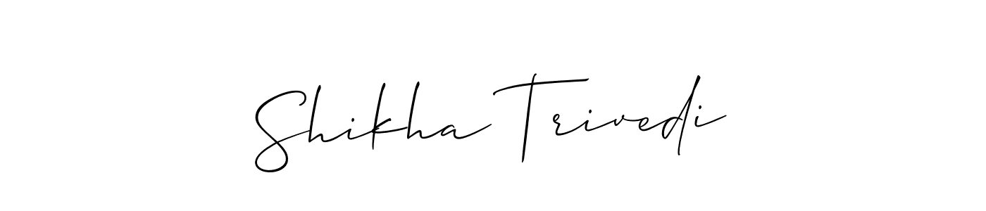 Also we have Shikha Trivedi name is the best signature style. Create professional handwritten signature collection using Allison_Script autograph style. Shikha Trivedi signature style 2 images and pictures png