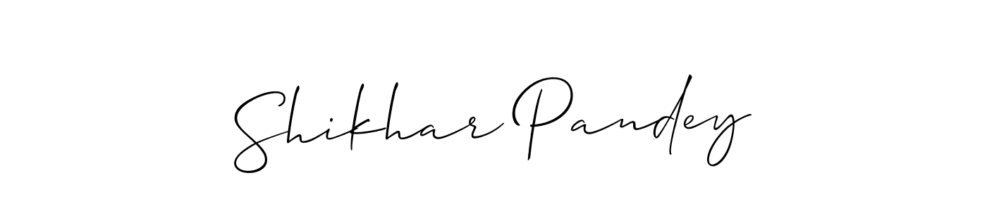 if you are searching for the best signature style for your name Shikhar Pandey. so please give up your signature search. here we have designed multiple signature styles  using Allison_Script. Shikhar Pandey signature style 2 images and pictures png