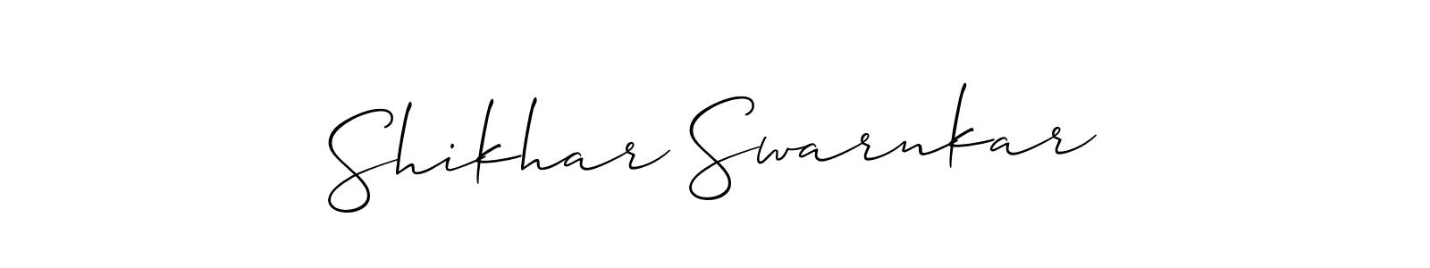 How to make Shikhar Swarnkar name signature. Use Allison_Script style for creating short signs online. This is the latest handwritten sign. Shikhar Swarnkar signature style 2 images and pictures png