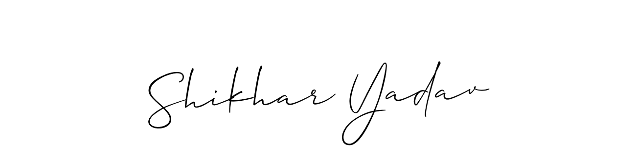 Use a signature maker to create a handwritten signature online. With this signature software, you can design (Allison_Script) your own signature for name Shikhar Yadav. Shikhar Yadav signature style 2 images and pictures png