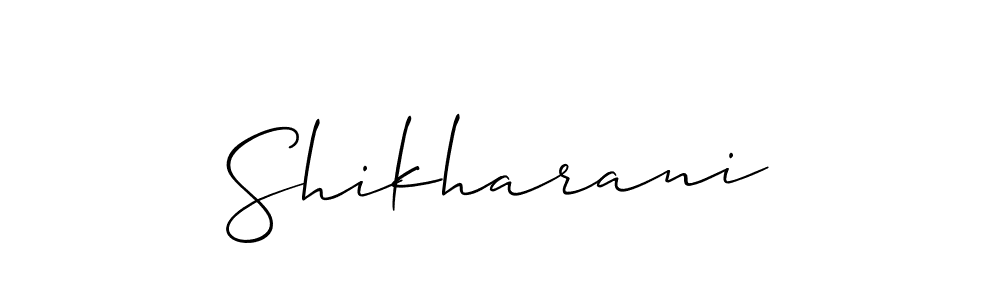 Similarly Allison_Script is the best handwritten signature design. Signature creator online .You can use it as an online autograph creator for name Shikharani. Shikharani signature style 2 images and pictures png