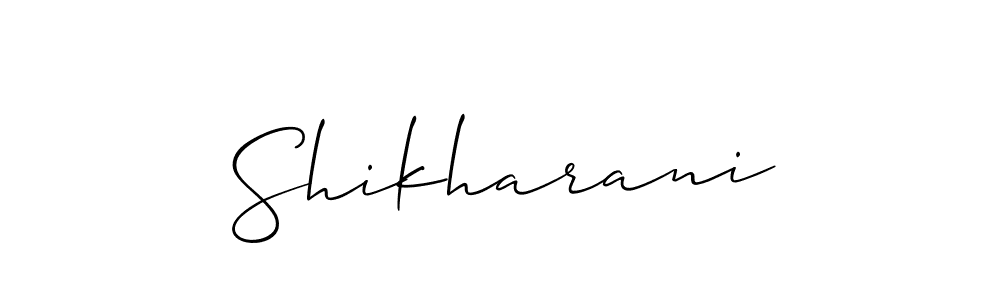 Similarly Allison_Script is the best handwritten signature design. Signature creator online .You can use it as an online autograph creator for name Shikharani. Shikharani signature style 2 images and pictures png