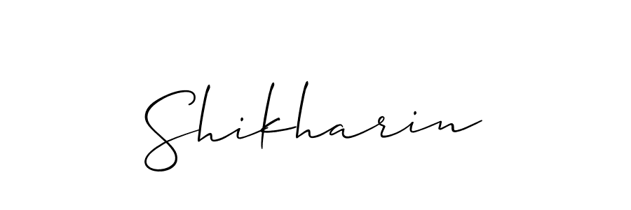 Design your own signature with our free online signature maker. With this signature software, you can create a handwritten (Allison_Script) signature for name Shikharin. Shikharin signature style 2 images and pictures png