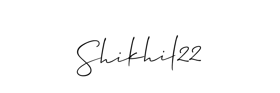 You should practise on your own different ways (Allison_Script) to write your name (Shikhil22) in signature. don't let someone else do it for you. Shikhil22 signature style 2 images and pictures png