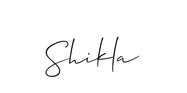Make a beautiful signature design for name Shikla. With this signature (Allison_Script) style, you can create a handwritten signature for free. Shikla signature style 2 images and pictures png