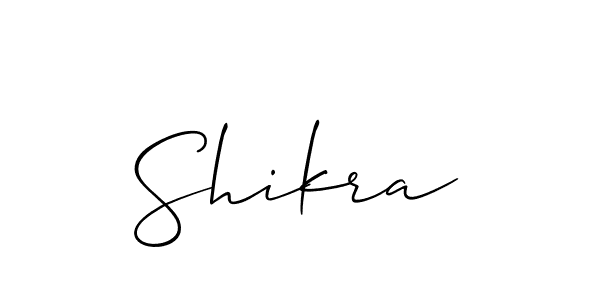 The best way (Allison_Script) to make a short signature is to pick only two or three words in your name. The name Shikra include a total of six letters. For converting this name. Shikra signature style 2 images and pictures png