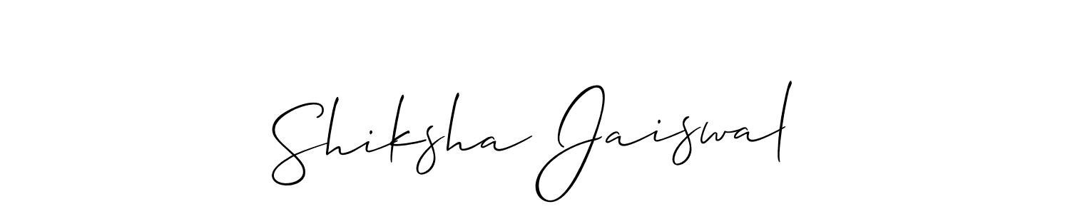 Also You can easily find your signature by using the search form. We will create Shiksha Jaiswal name handwritten signature images for you free of cost using Allison_Script sign style. Shiksha Jaiswal signature style 2 images and pictures png