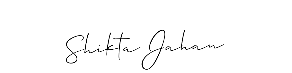 Make a beautiful signature design for name Shikta Jahan. With this signature (Allison_Script) style, you can create a handwritten signature for free. Shikta Jahan signature style 2 images and pictures png