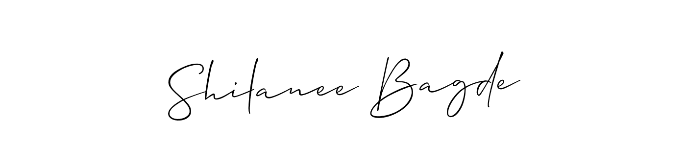 Make a short Shilanee Bagde signature style. Manage your documents anywhere anytime using Allison_Script. Create and add eSignatures, submit forms, share and send files easily. Shilanee Bagde signature style 2 images and pictures png