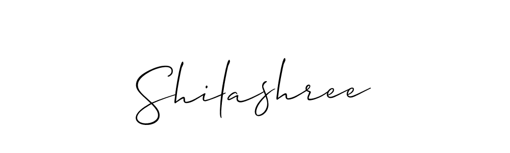 Use a signature maker to create a handwritten signature online. With this signature software, you can design (Allison_Script) your own signature for name Shilashree. Shilashree signature style 2 images and pictures png