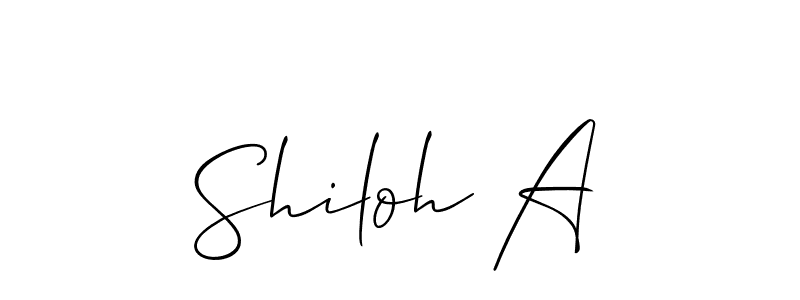 Make a short Shiloh A signature style. Manage your documents anywhere anytime using Allison_Script. Create and add eSignatures, submit forms, share and send files easily. Shiloh A signature style 2 images and pictures png