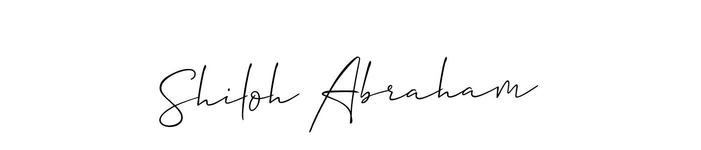 How to make Shiloh Abraham name signature. Use Allison_Script style for creating short signs online. This is the latest handwritten sign. Shiloh Abraham signature style 2 images and pictures png
