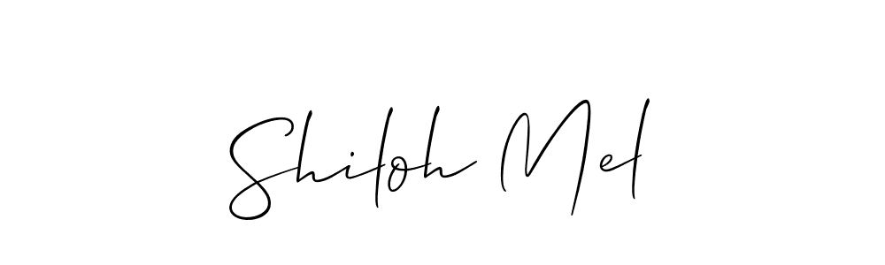 Use a signature maker to create a handwritten signature online. With this signature software, you can design (Allison_Script) your own signature for name Shiloh Mel. Shiloh Mel signature style 2 images and pictures png