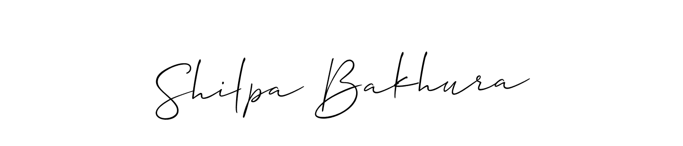 Make a beautiful signature design for name Shilpa Bakhura. With this signature (Allison_Script) style, you can create a handwritten signature for free. Shilpa Bakhura signature style 2 images and pictures png