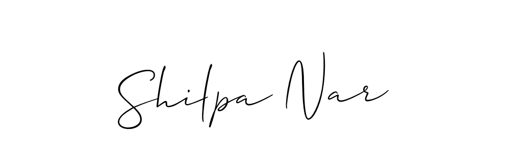 Design your own signature with our free online signature maker. With this signature software, you can create a handwritten (Allison_Script) signature for name Shilpa Nar. Shilpa Nar signature style 2 images and pictures png