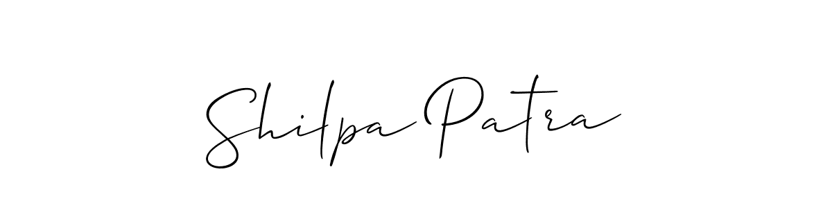 Also You can easily find your signature by using the search form. We will create Shilpa Patra name handwritten signature images for you free of cost using Allison_Script sign style. Shilpa Patra signature style 2 images and pictures png