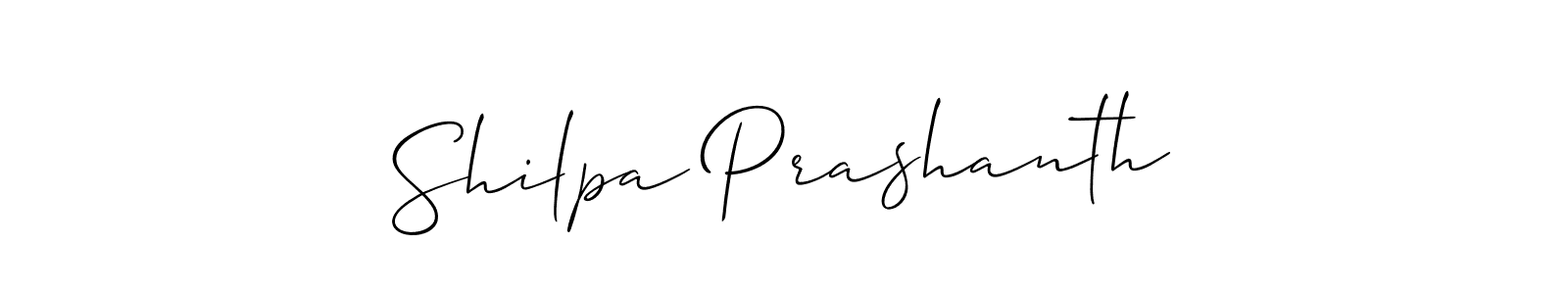 It looks lik you need a new signature style for name Shilpa Prashanth. Design unique handwritten (Allison_Script) signature with our free signature maker in just a few clicks. Shilpa Prashanth signature style 2 images and pictures png