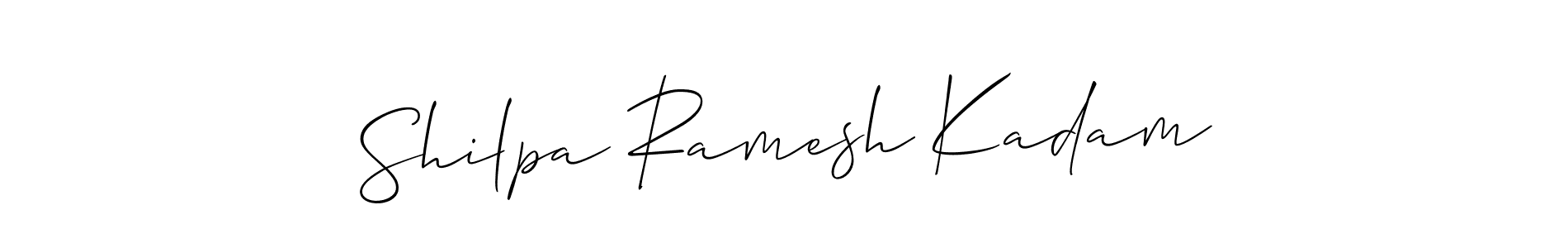 Make a beautiful signature design for name Shilpa Ramesh Kadam. With this signature (Allison_Script) style, you can create a handwritten signature for free. Shilpa Ramesh Kadam signature style 2 images and pictures png