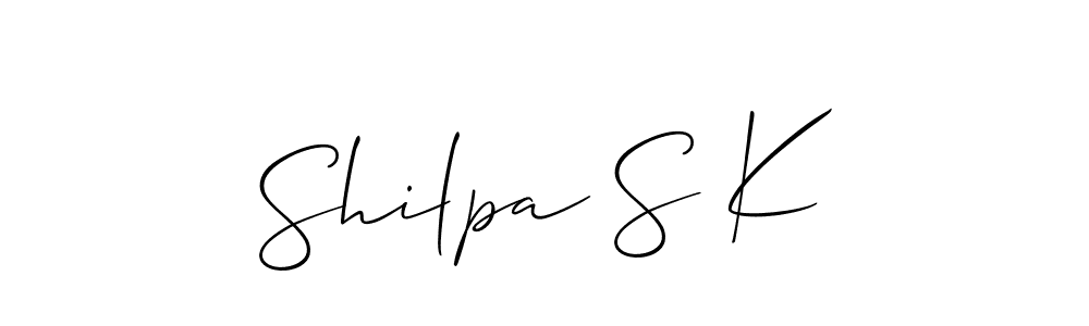 Shilpa S K stylish signature style. Best Handwritten Sign (Allison_Script) for my name. Handwritten Signature Collection Ideas for my name Shilpa S K. Shilpa S K signature style 2 images and pictures png
