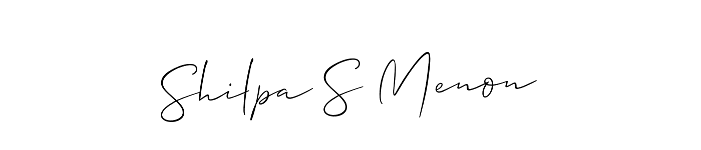 Create a beautiful signature design for name Shilpa S Menon. With this signature (Allison_Script) fonts, you can make a handwritten signature for free. Shilpa S Menon signature style 2 images and pictures png