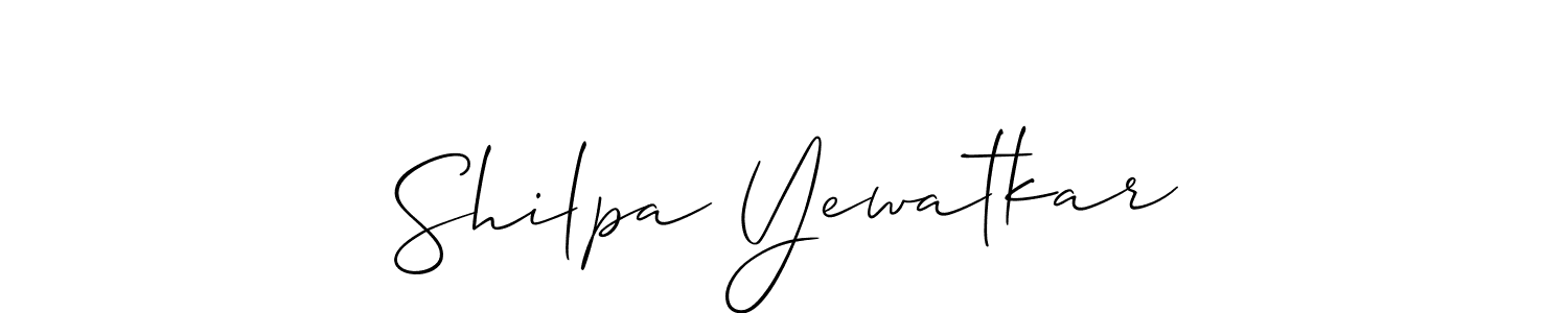 Also we have Shilpa Yewatkar name is the best signature style. Create professional handwritten signature collection using Allison_Script autograph style. Shilpa Yewatkar signature style 2 images and pictures png