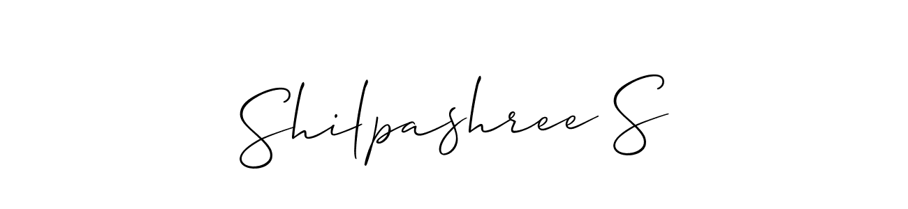Allison_Script is a professional signature style that is perfect for those who want to add a touch of class to their signature. It is also a great choice for those who want to make their signature more unique. Get Shilpashree S name to fancy signature for free. Shilpashree S signature style 2 images and pictures png
