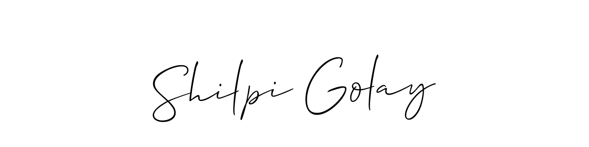 Use a signature maker to create a handwritten signature online. With this signature software, you can design (Allison_Script) your own signature for name Shilpi Golay. Shilpi Golay signature style 2 images and pictures png