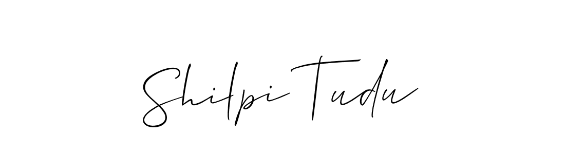 Similarly Allison_Script is the best handwritten signature design. Signature creator online .You can use it as an online autograph creator for name Shilpi Tudu. Shilpi Tudu signature style 2 images and pictures png