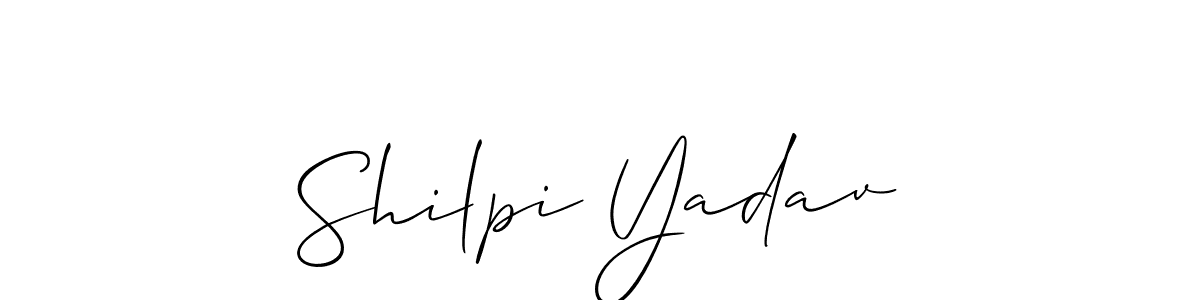 Use a signature maker to create a handwritten signature online. With this signature software, you can design (Allison_Script) your own signature for name Shilpi Yadav. Shilpi Yadav signature style 2 images and pictures png