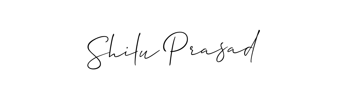 if you are searching for the best signature style for your name Shilu Prasad. so please give up your signature search. here we have designed multiple signature styles  using Allison_Script. Shilu Prasad signature style 2 images and pictures png