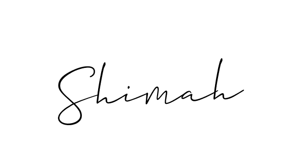 Create a beautiful signature design for name Shimah. With this signature (Allison_Script) fonts, you can make a handwritten signature for free. Shimah signature style 2 images and pictures png