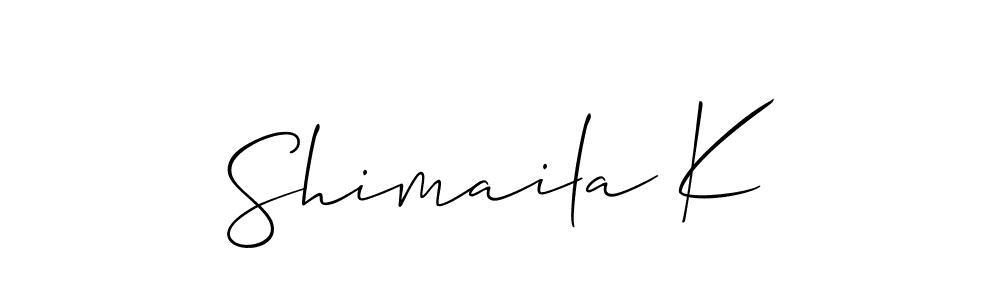 Once you've used our free online signature maker to create your best signature Allison_Script style, it's time to enjoy all of the benefits that Shimaila K name signing documents. Shimaila K signature style 2 images and pictures png