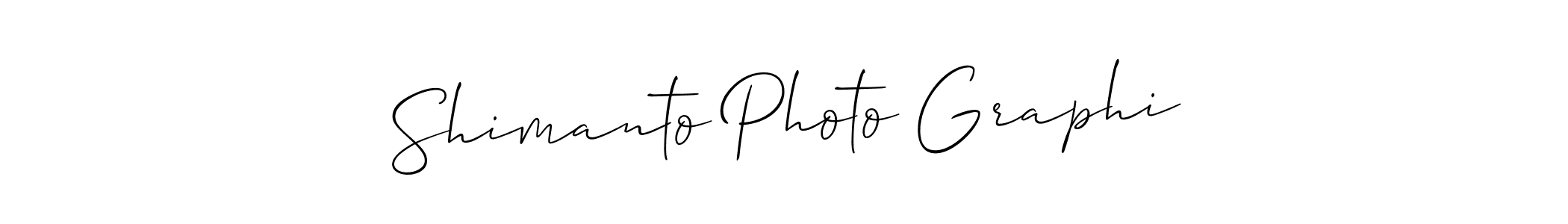 Create a beautiful signature design for name Shimanto Photo Graphi. With this signature (Allison_Script) fonts, you can make a handwritten signature for free. Shimanto Photo Graphi signature style 2 images and pictures png