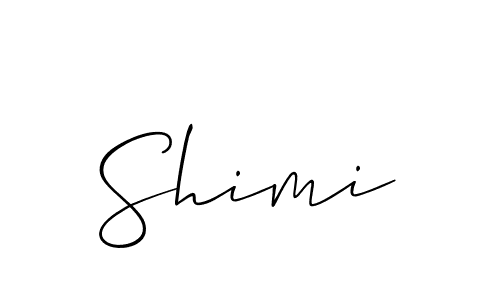 Design your own signature with our free online signature maker. With this signature software, you can create a handwritten (Allison_Script) signature for name Shimi. Shimi signature style 2 images and pictures png