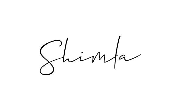 Make a beautiful signature design for name Shimla. With this signature (Allison_Script) style, you can create a handwritten signature for free. Shimla signature style 2 images and pictures png