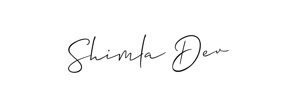 How to make Shimla Dev signature? Allison_Script is a professional autograph style. Create handwritten signature for Shimla Dev name. Shimla Dev signature style 2 images and pictures png