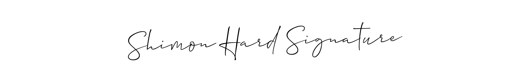 It looks lik you need a new signature style for name Shimon Hard Signature. Design unique handwritten (Allison_Script) signature with our free signature maker in just a few clicks. Shimon Hard Signature signature style 2 images and pictures png