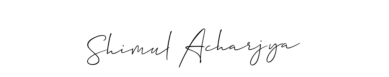 This is the best signature style for the Shimul Acharjya name. Also you like these signature font (Allison_Script). Mix name signature. Shimul Acharjya signature style 2 images and pictures png