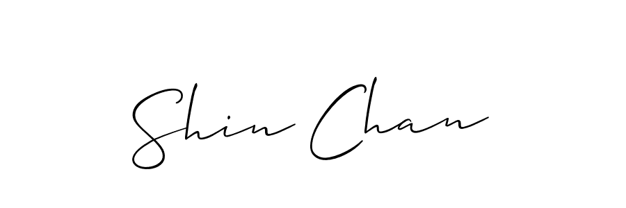 Make a beautiful signature design for name Shin Chan. With this signature (Allison_Script) style, you can create a handwritten signature for free. Shin Chan signature style 2 images and pictures png