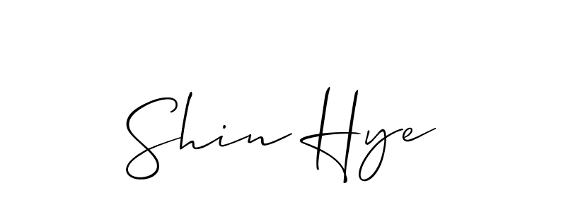 How to make Shin Hye signature? Allison_Script is a professional autograph style. Create handwritten signature for Shin Hye name. Shin Hye signature style 2 images and pictures png